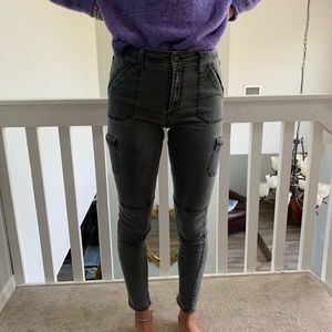 Olive green moto / utility pants